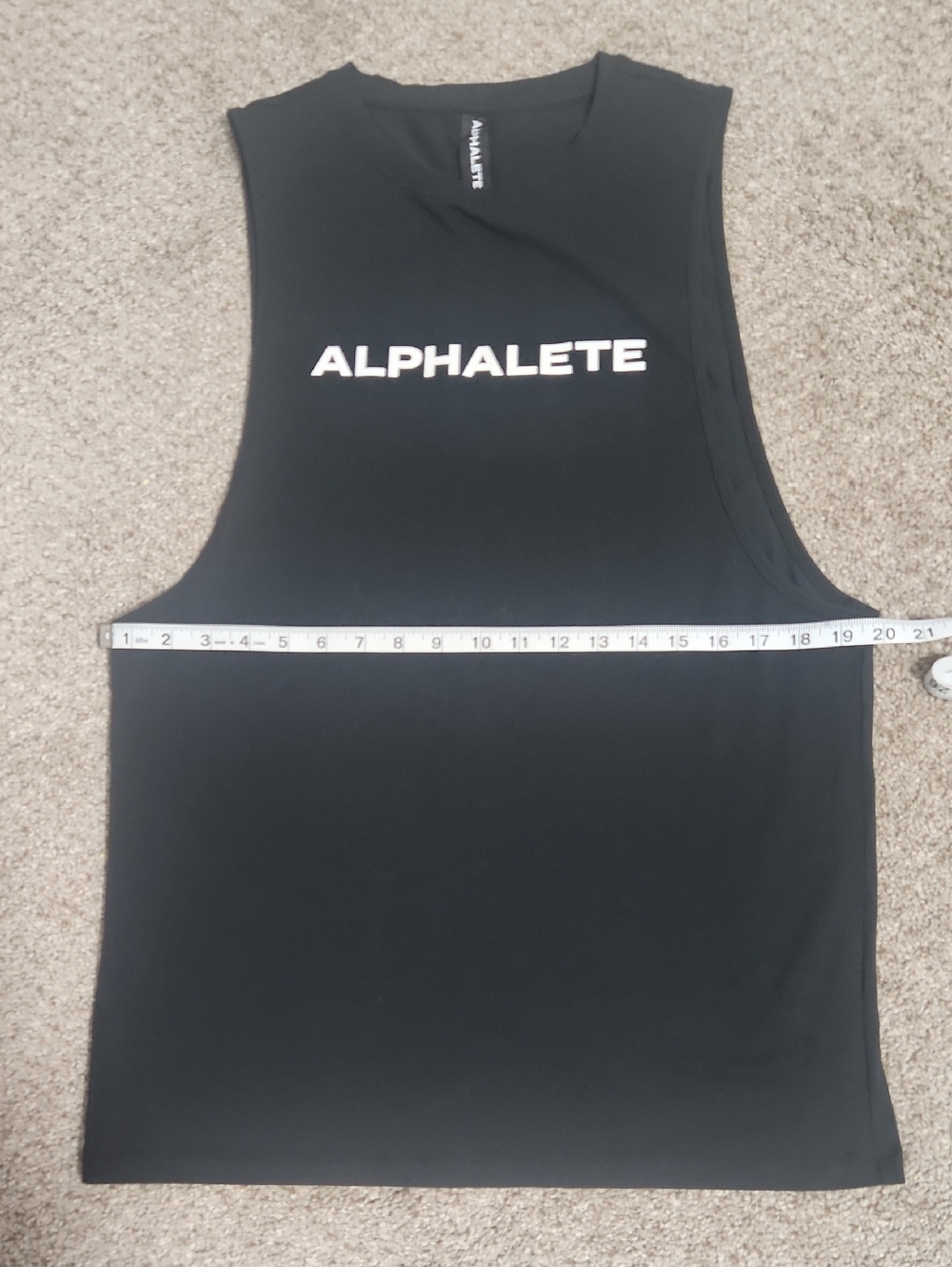 Alphalete Black Sleeveless Training Tank with White Logo